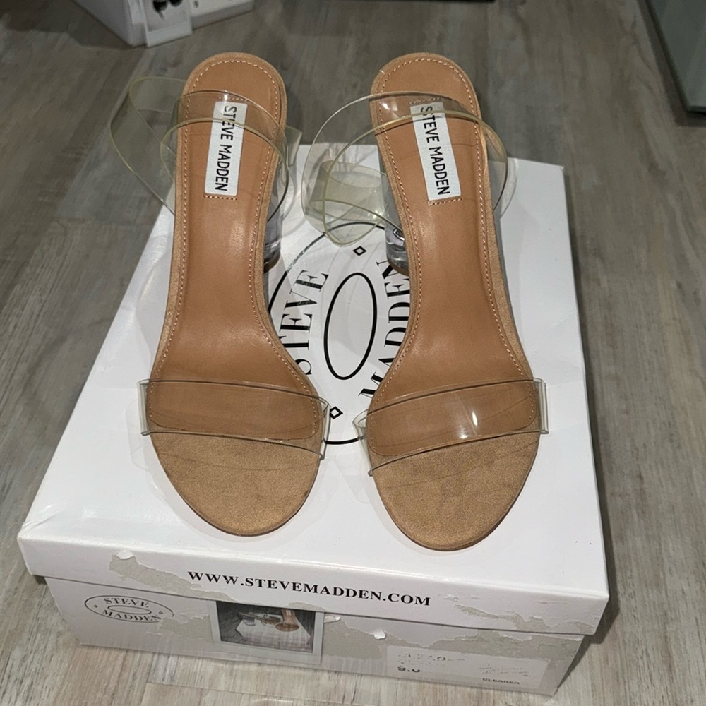 Steve Madden: Brand New - Nude Heel with Translucent Heel and Box Size 9